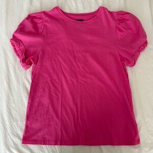 Women’s Hot Pink Gap Puff Sleeve T-Shirt